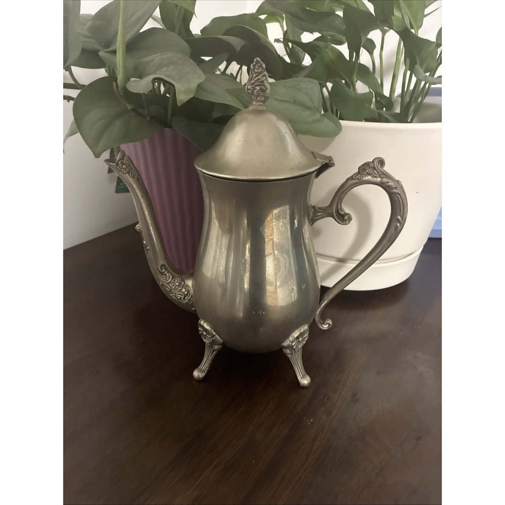 International Silver Company Vintage Ornate Footed Tea Coffee Pot